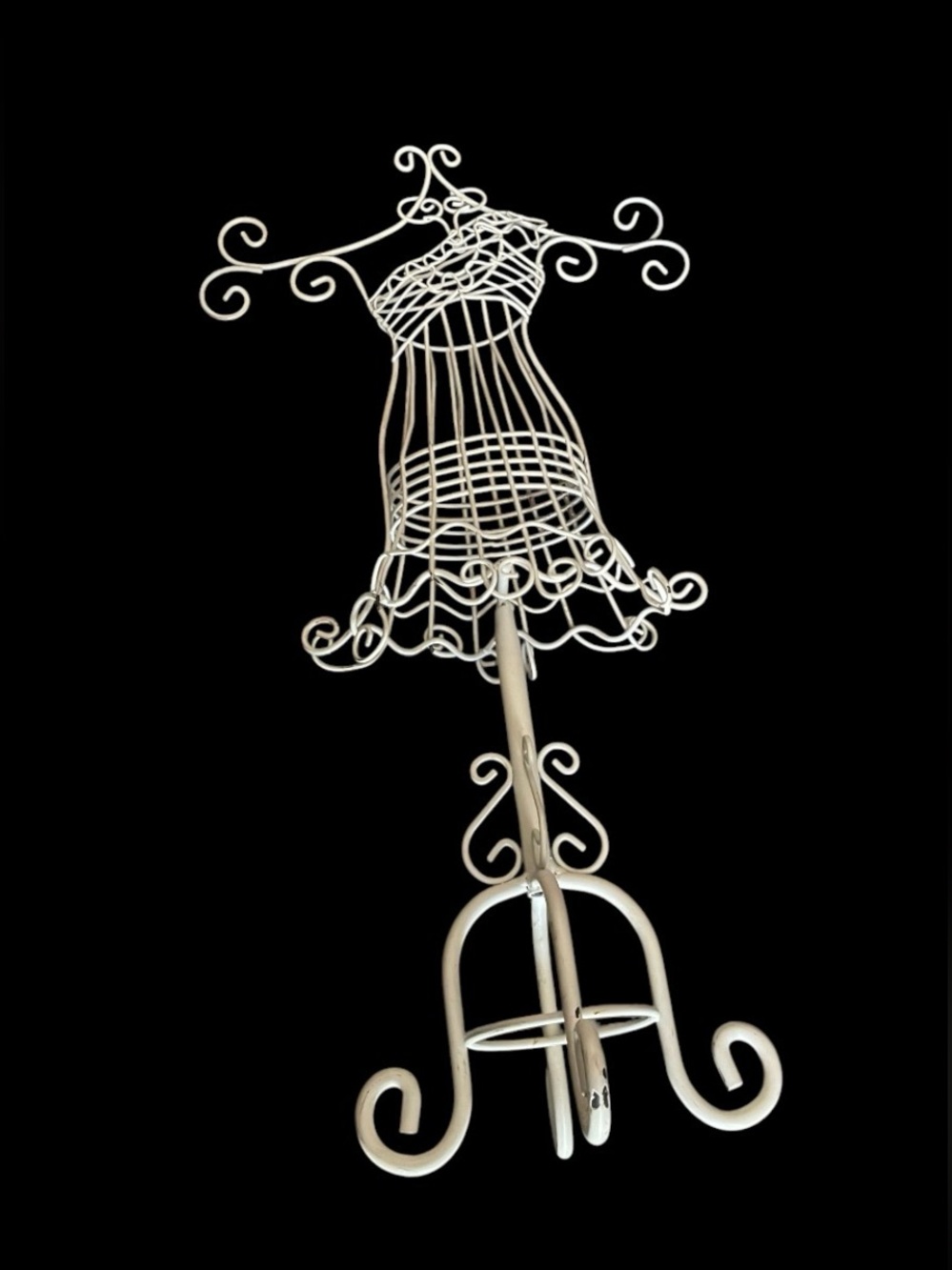 Shabby Chic Metal Dress Form Jewelry Display Stand Holder #8534